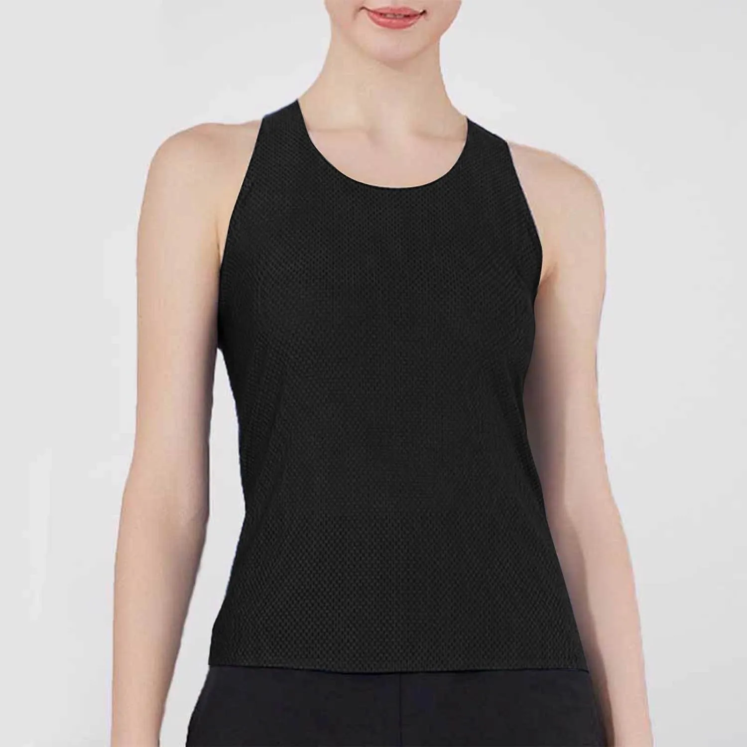 Womens Workout Tank Tops Summer Sleeveless Mesh Quick Dry Athletic Shirts Casual Fashion Solid Comfortable Blouse