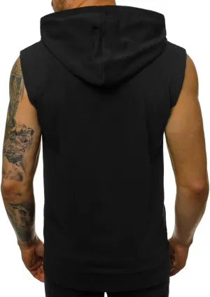 Workout Sleeveless Hoodies for Men Full-Zip Tank Tops Summer Shirts Muscle Fitted Athletic Tank Tops Summer Outfits