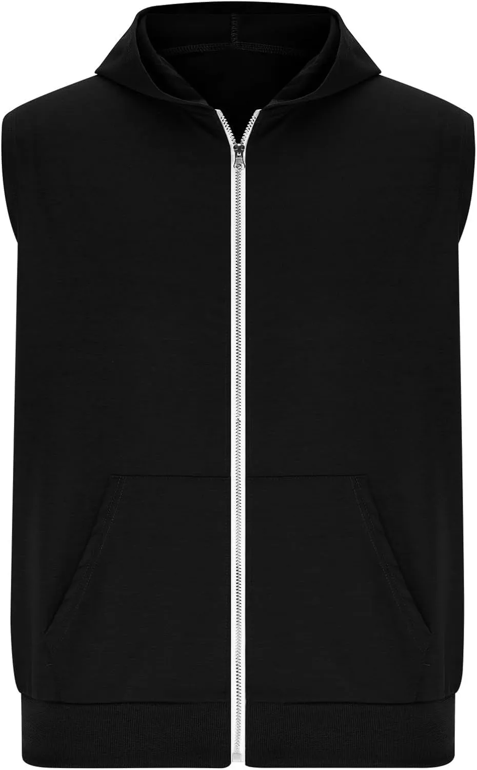 Workout Sleeveless Hoodies for Men Full-Zip Tank Tops Summer Shirts Muscle Fitted Athletic Tank Tops Summer Outfits
