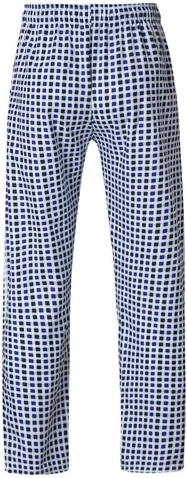 WUAI-Men Casual Plaid Comfy Pants Elastic Waist Loose Cotton Pajama Sleep Lounge Pants